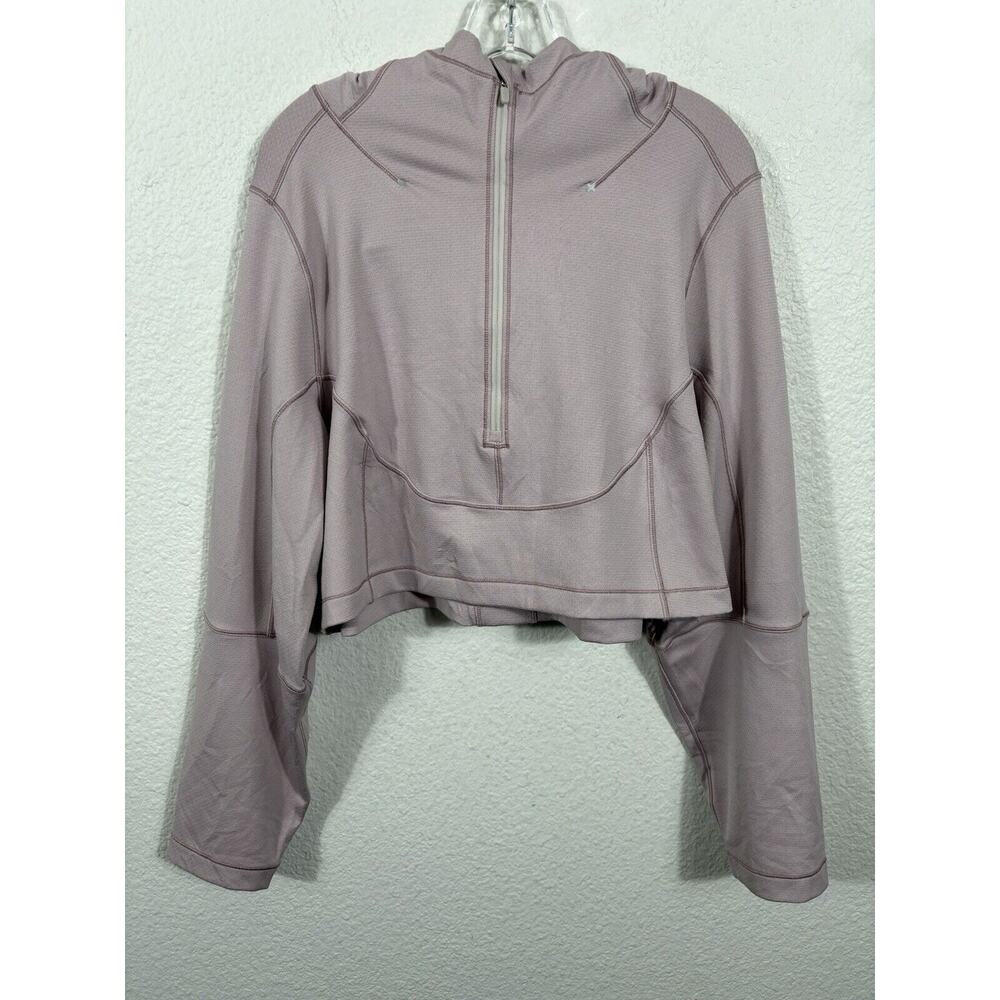 Lululemon Unleash Stength Crop Hoodie Womens Size L Light‎ Purple Long Sleeve